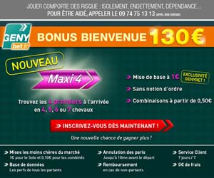 GENYbet : Maxi 4 le nouveau pari avec mise de base à 1€ et mises fractionnées à 0,50€