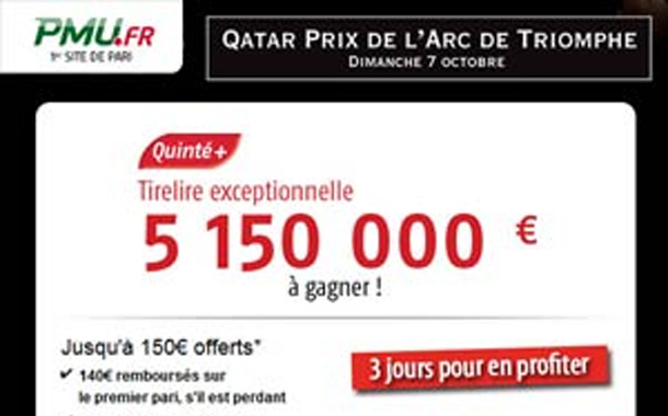 PMU : jusqu'à 150 euros offerts du 5 au 7 octobre 2012